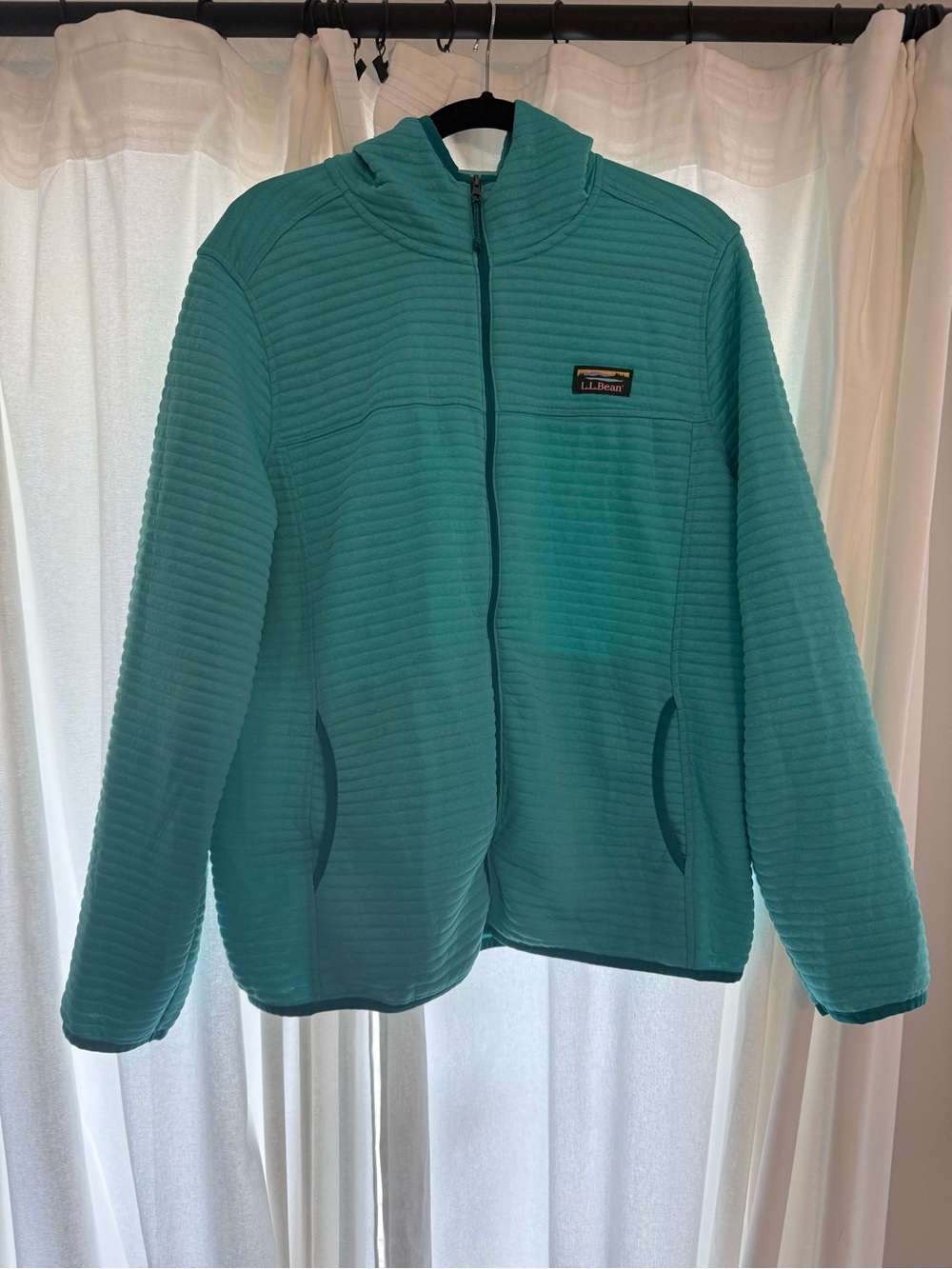 L.L. Bean Teal Quilted Full-Zip Jacket